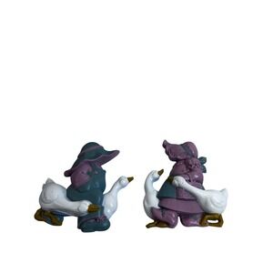 Burwood Wall Hanging Set 10in Purple Teal Vintage 1988 Goose Boy Girl Decor Kids